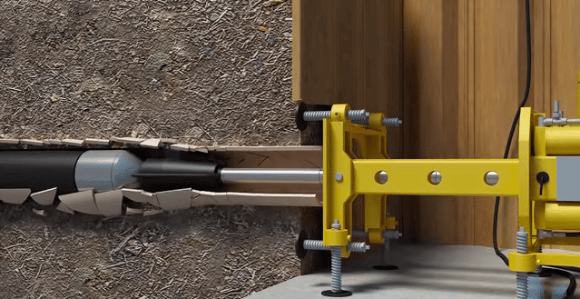 a machine drilling underground